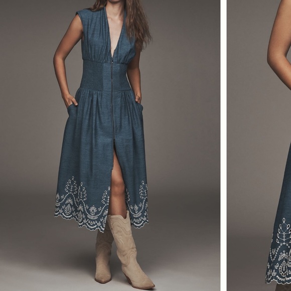 The Tommie Denim Eyelet Trim Dress - Picture 3 of 7